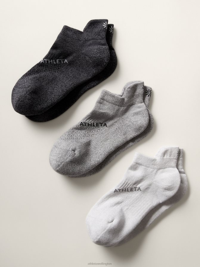 Athleta Women Black Everyday Ankle Sock 3-Pack TZB4L0969