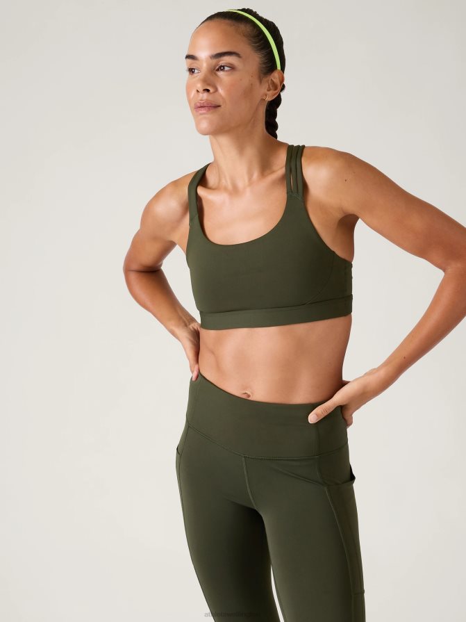 Athleta Women Aspen Olive Train Free Bra A-C TZB4L0689