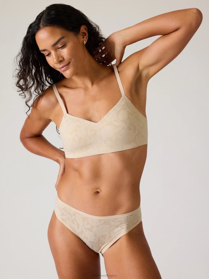 Athleta Women Beige Lace Ritual Adjustable Bra A-C TZB4L0608