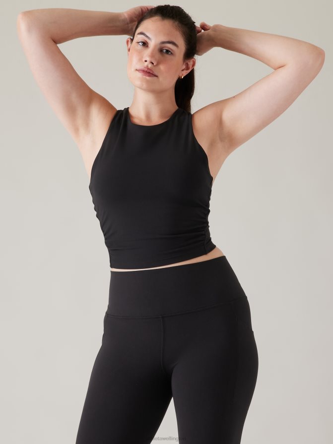 Athleta Women Black Conscious Twist Crop Bra A-C TZB4L0513