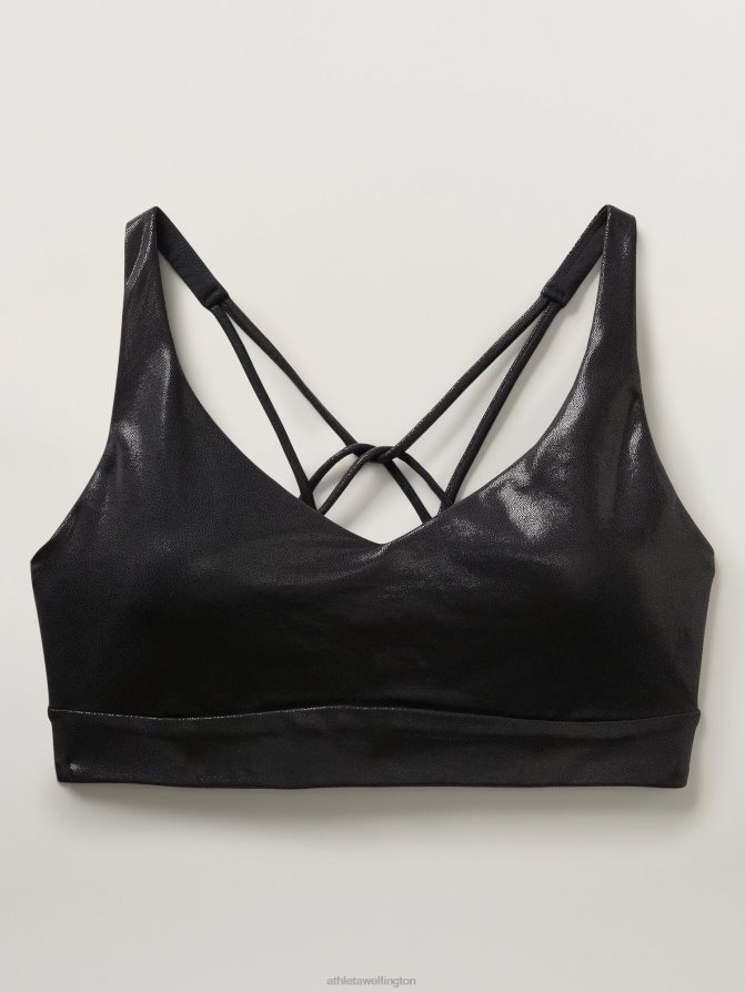 Athleta Women Black Shine Solace Bra A-C TZB4L0731