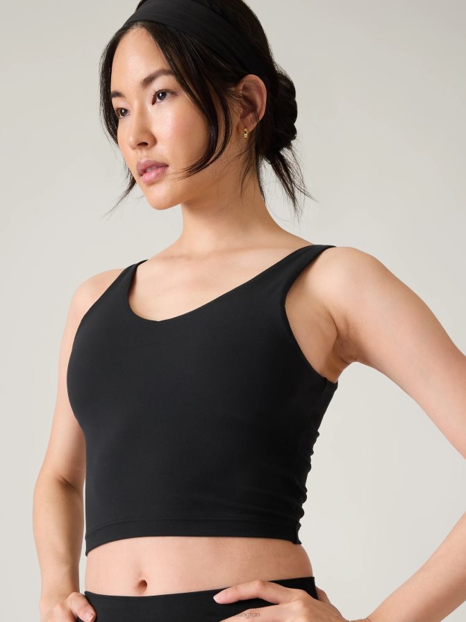 Athleta Women Black Transcend V-Neck Crop Bra A-C TZB4L0654