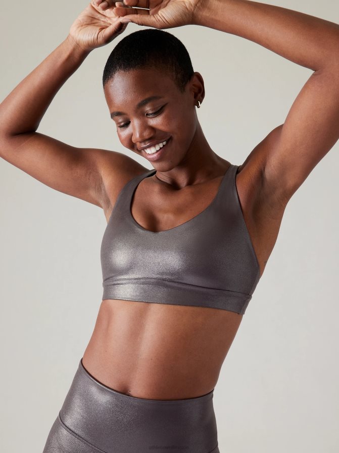 Athleta Women Grey Shine Solace Bra A-C TZB4L0605