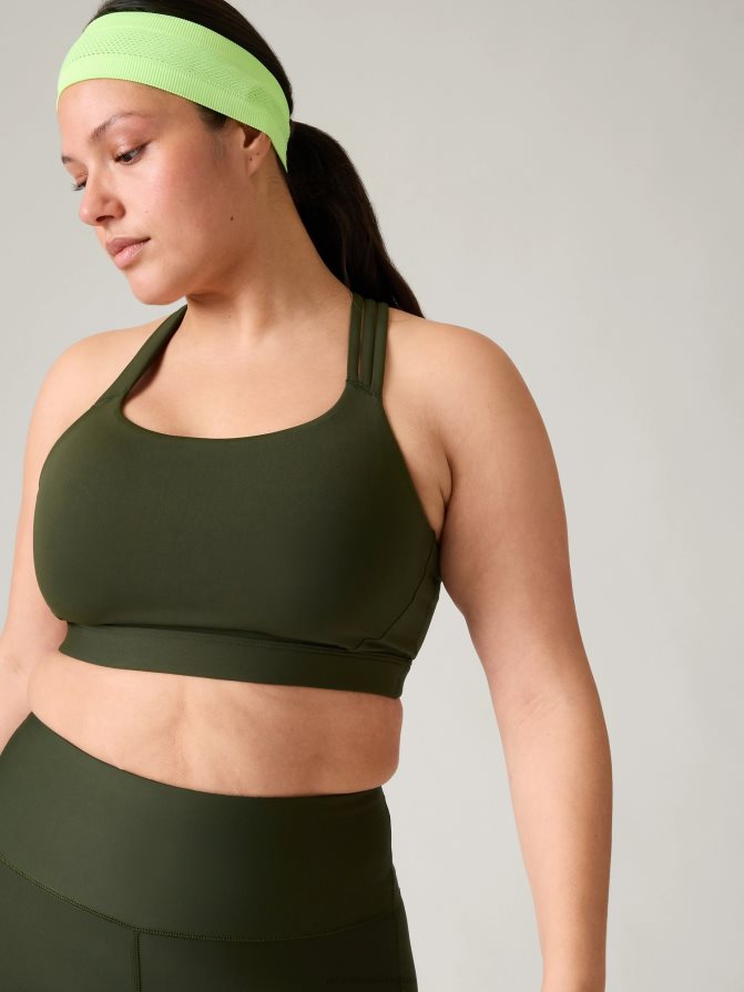 Athleta Women Aspen Olive Train Free Bra D-DD TZB4L0690