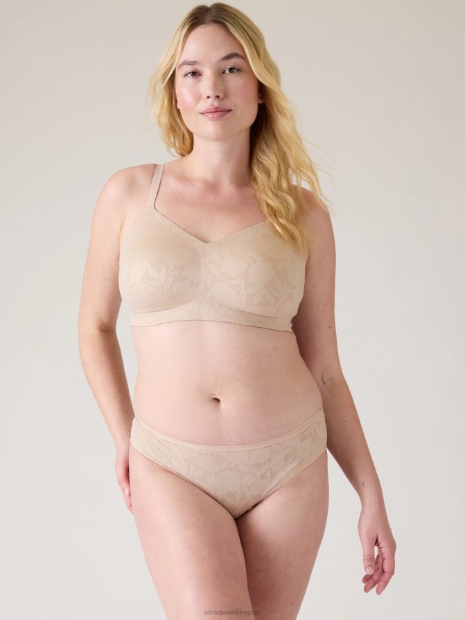 Athleta Women Beige Lace Ritual Adjustable Bra D-DD TZB4L0615