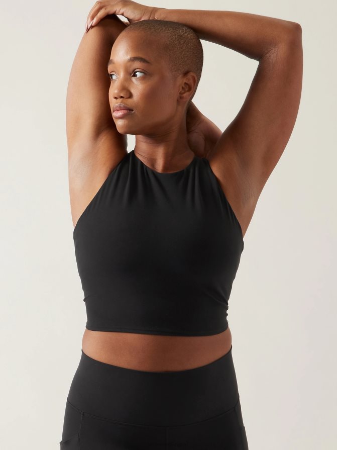 Athleta Women Black Conscious Crop Bra D-DD TZB4L0592