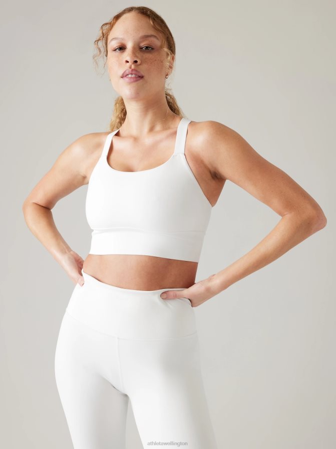 Athleta Women White Warrior Longline Bra D-DD+ TZB4L0663