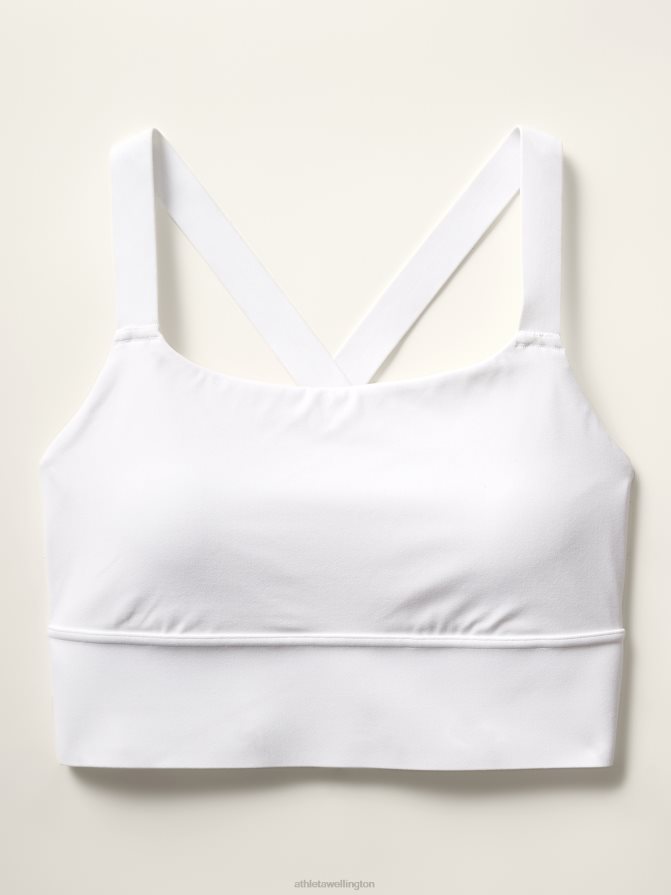 Athleta Women White Warrior Longline Bra D-DD+ TZB4L0663