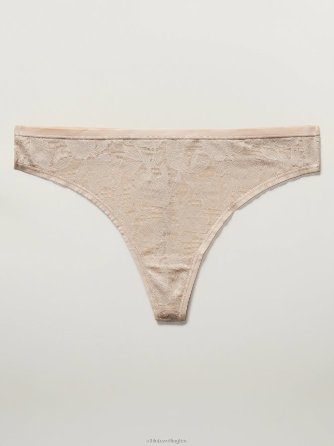 Athleta Women Beige Lace Ritual Thong Underwear TZB4L0644