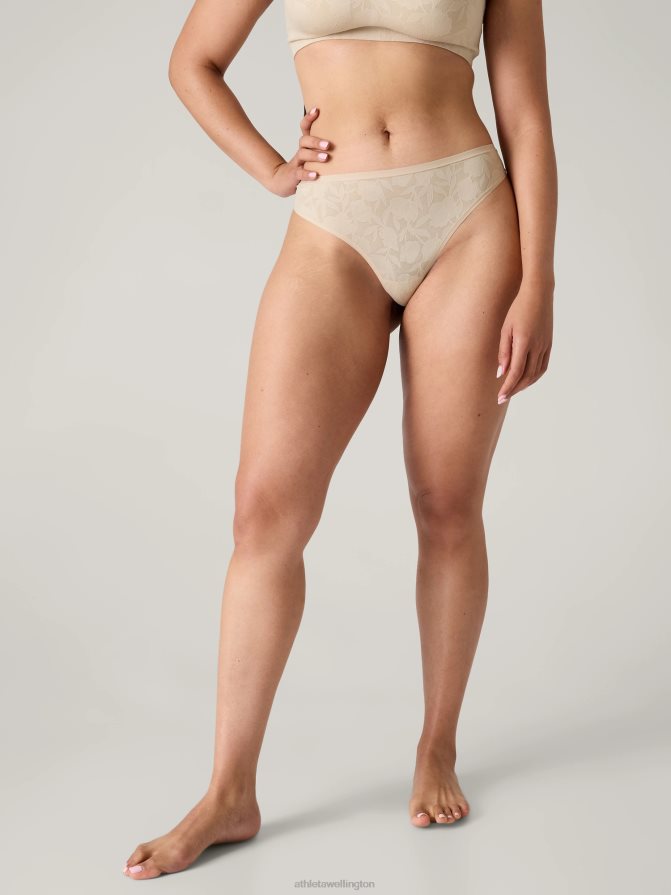 Athleta Women Beige Lace Ritual Thong Underwear TZB4L0644