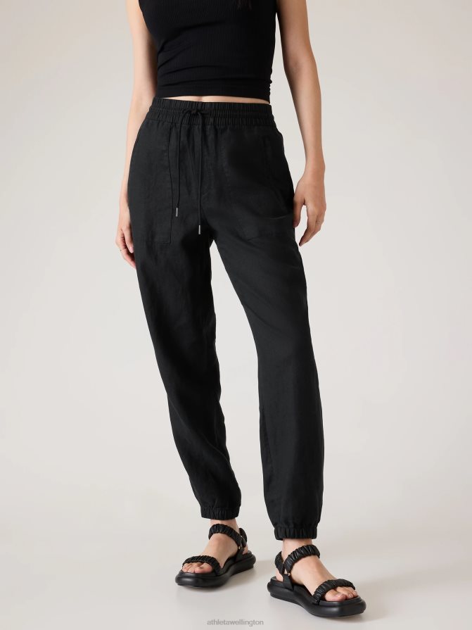 Athleta Women Black Retreat Linen Jogger TZB4L0100