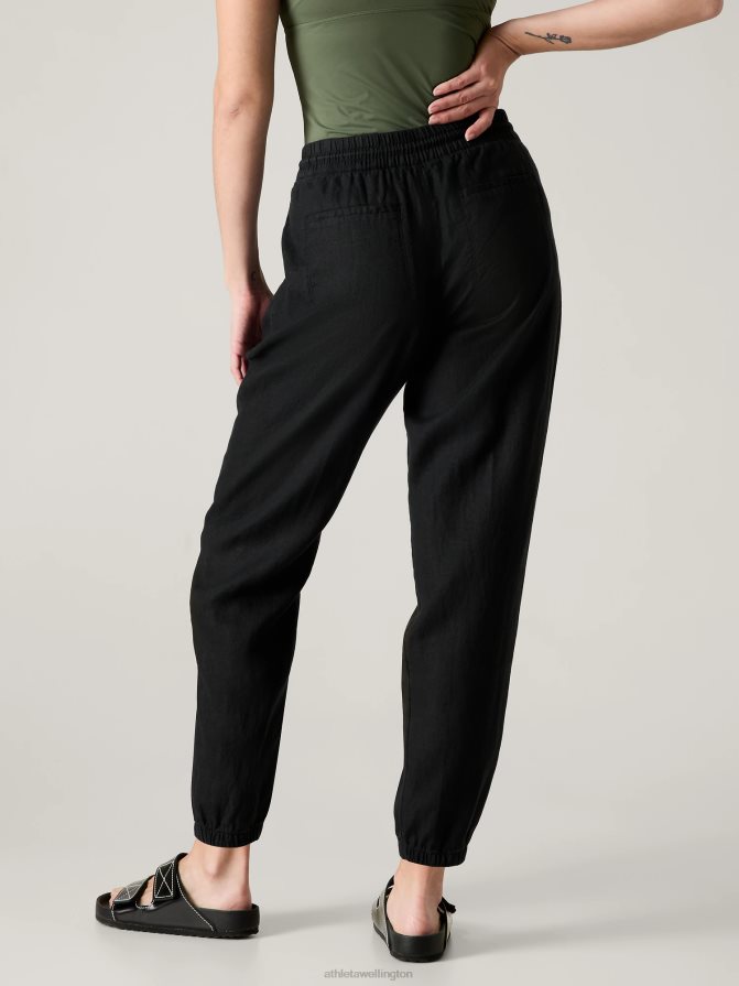 Athleta Women Black Retreat Linen Jogger TZB4L0100