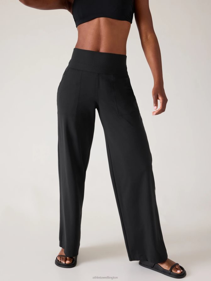 Athleta Women Black Venice High Rise Wide Leg Pant TZB4L0115