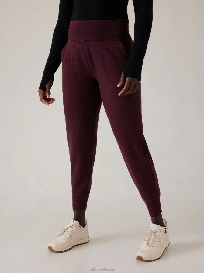 Athleta Women Spiced Cabernet Heather Coaster Luxe Jogger TZB4L0168