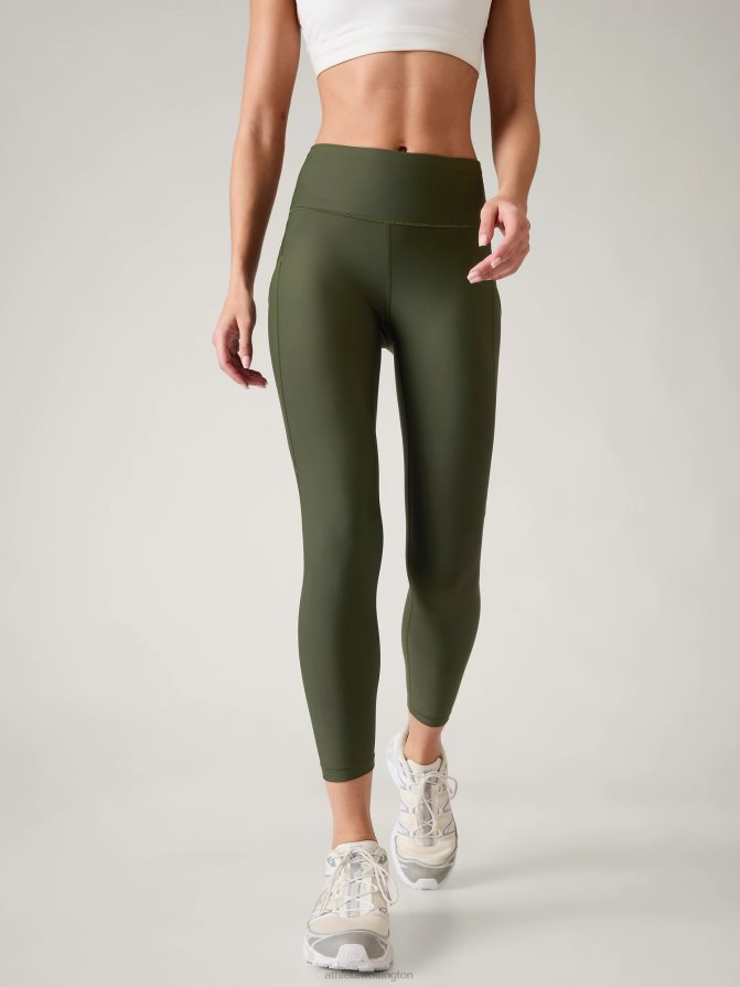 Athleta Women Aspen Olive Interval Stash 7/8 Tight TZB4L01