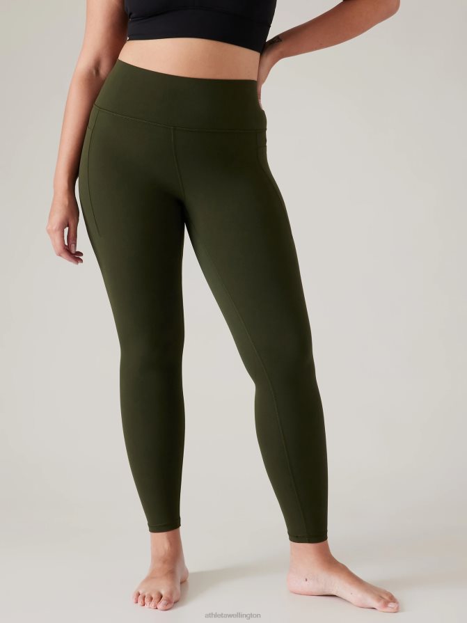 Athleta Women Aspen Olive Transcend Stash Tight TZB4L090