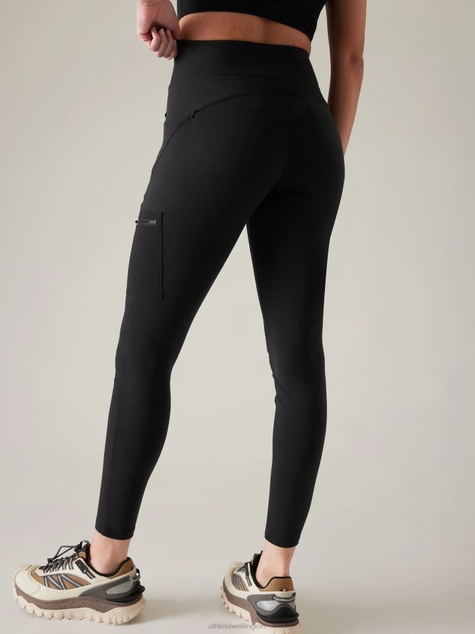 Athleta Women Black Headlands Hybrid Mid Rise Tight TZB4L0182