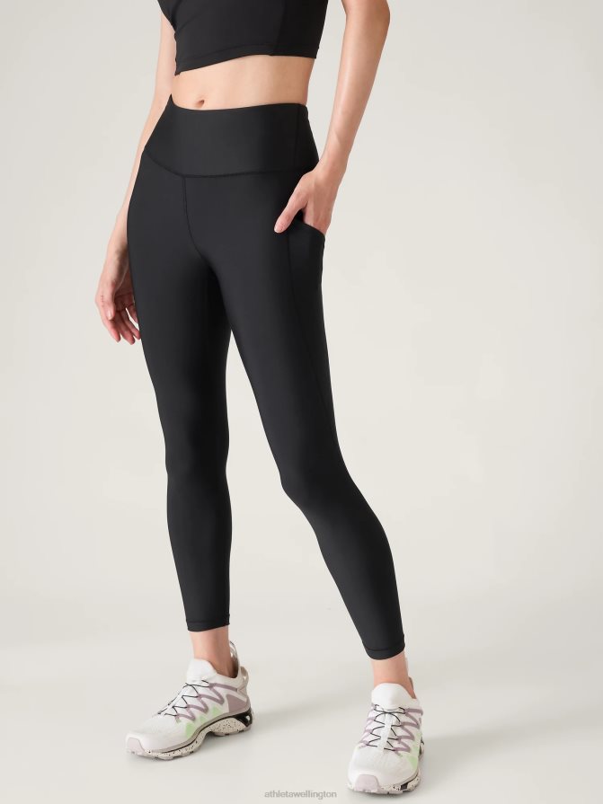 Athleta Women Black Interval Stash 7/8 Tight TZB4L025