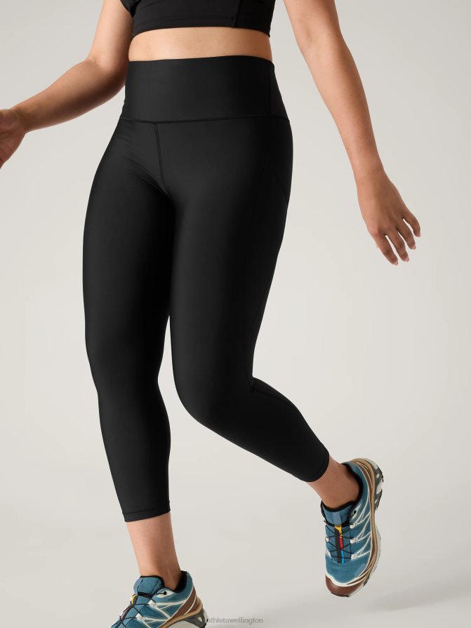 Athleta Women Black Interval Stash 7/8 Tight TZB4L025