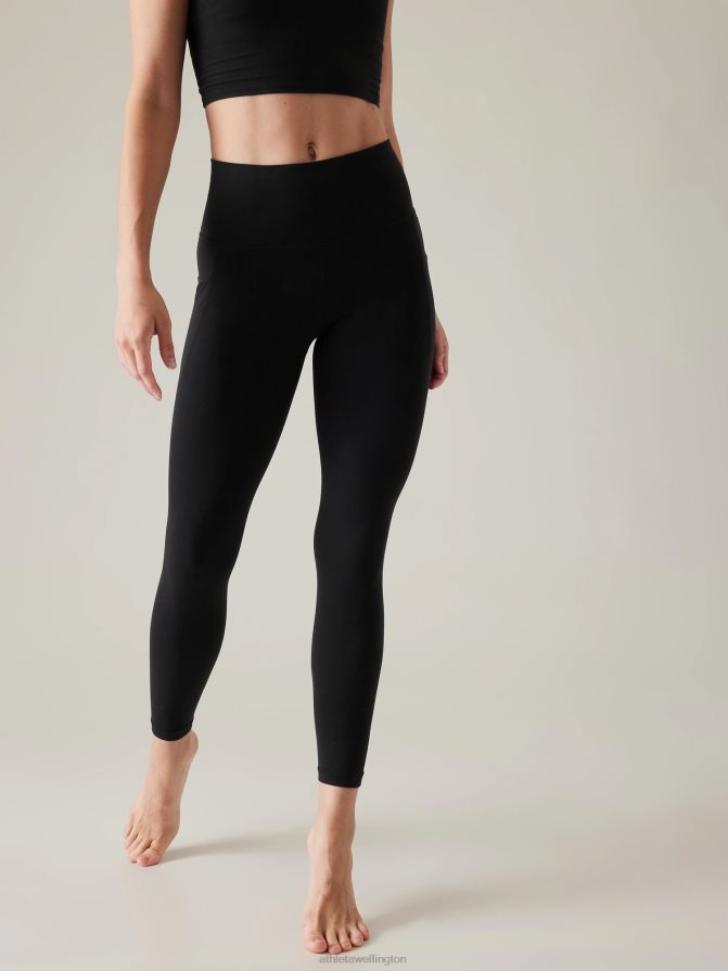 Athleta Women Black Salutation Stash 7/8 Tight TZB4L08