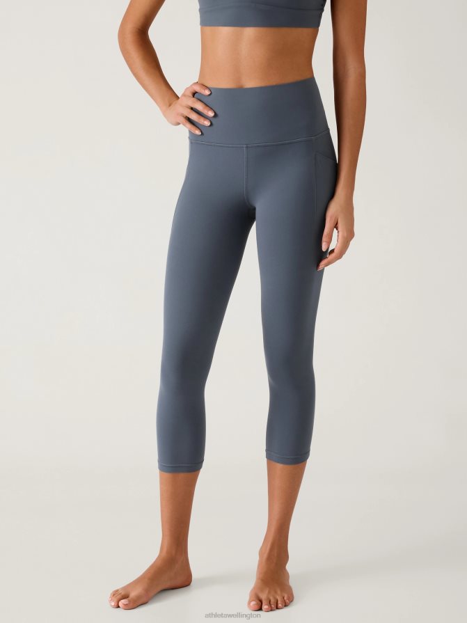 Athleta Women Granite Blue Salutation Stash Capri TZB4L06