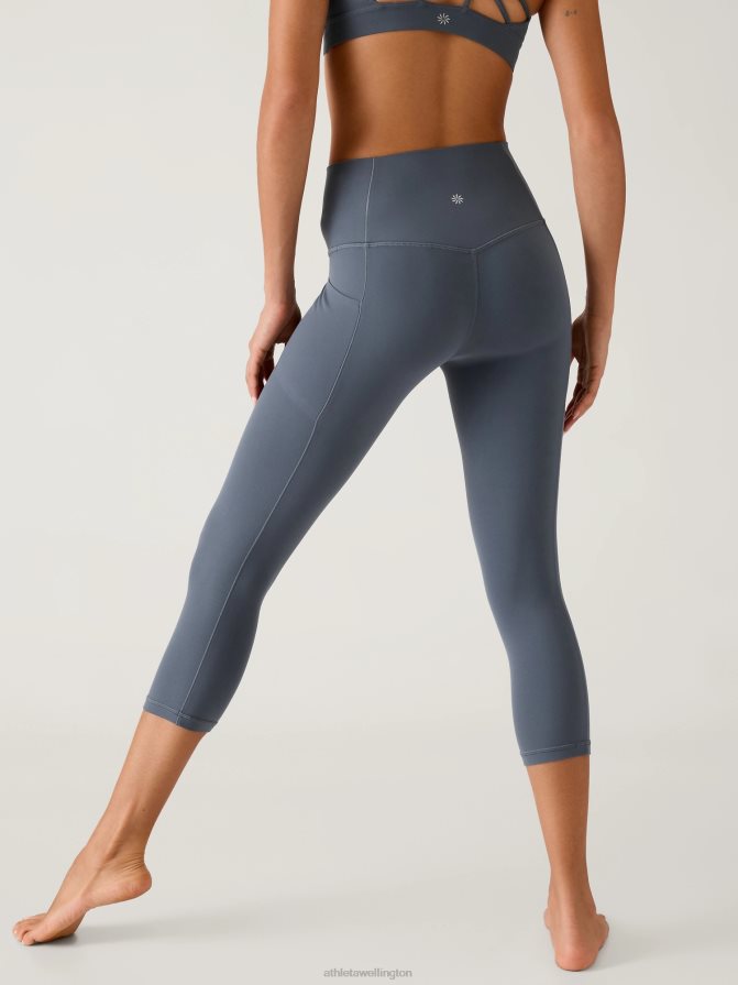 Athleta Women Granite Blue Salutation Stash Capri TZB4L06