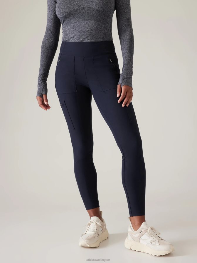 Athleta Women Navy Headlands Hybrid Mid Rise Tight TZB4L027