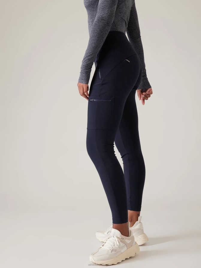 Athleta Women Navy Headlands Hybrid Mid Rise Tight TZB4L027