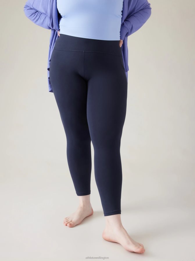 Athleta Women Navy Salutation Stash 7/8 Tight TZB4L015