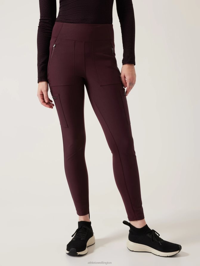 Athleta Women Spiced Cabernet Headlands Hybrid Mid Rise Tight TZB4L0127