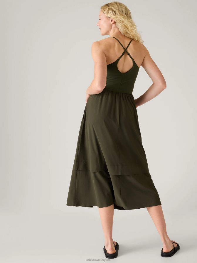 Athleta Women Aspen Olive Elation V-Neck Hybrid Dress TZB4L0782