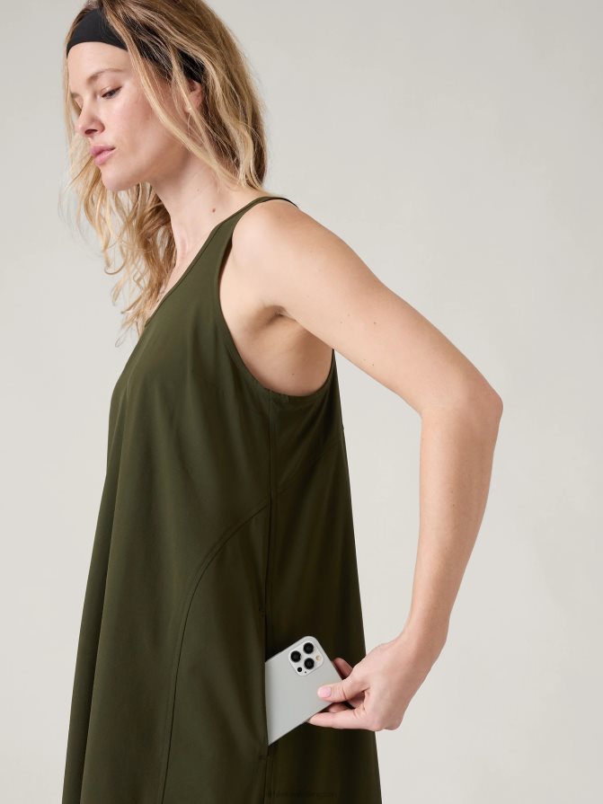 Athleta Women Aspen Olive Presidio Traveler Maxi Dress TZB4L0753