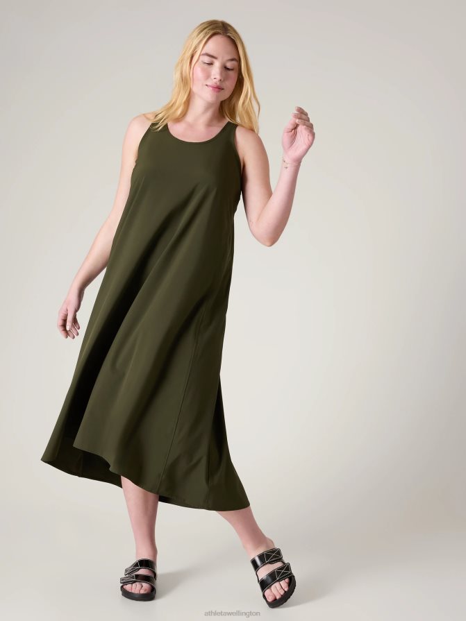 Athleta Women Aspen Olive Presidio Traveler Maxi Dress TZB4L0753