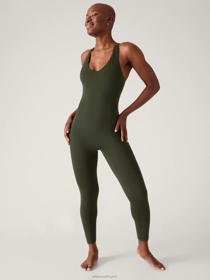 Athleta Women Aspen Olive Transcend 7/8 Bodysuit TZB4L0780