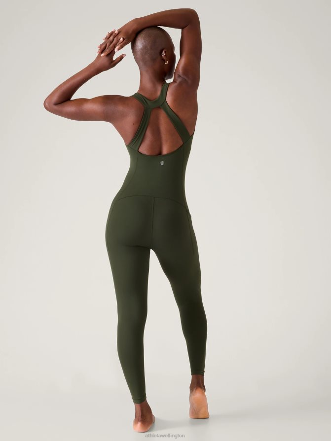 Athleta Women Aspen Olive Transcend 7/8 Bodysuit TZB4L0780