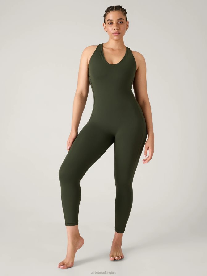 Athleta Women Aspen Olive Transcend 7/8 Bodysuit TZB4L0780