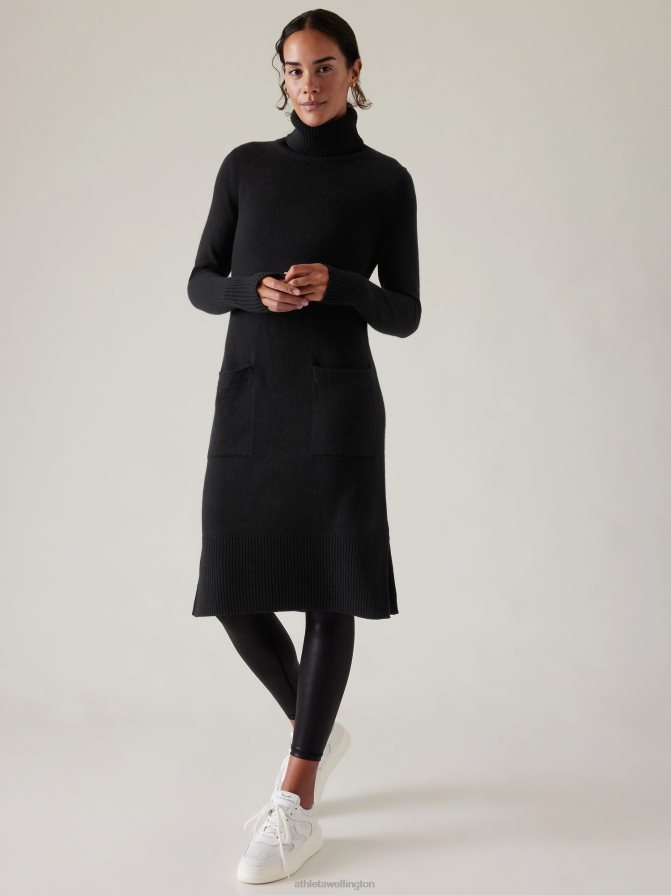 Athleta Women Black Alpine Turtleneck Sweater Dress TZB4L0401