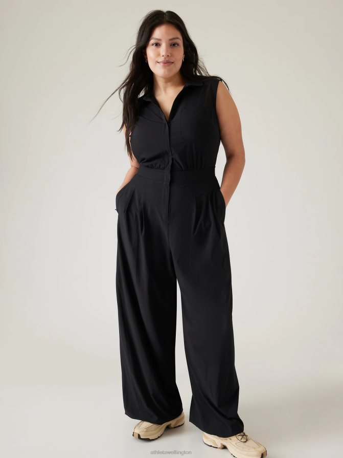 Athleta Women Black Brooklyn Heights Wide Leg Jumpsuit TZB4L0759