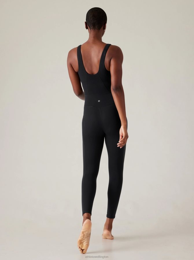 Athleta Women Black Salutation 7/8 Bodysuit TZB4L0772