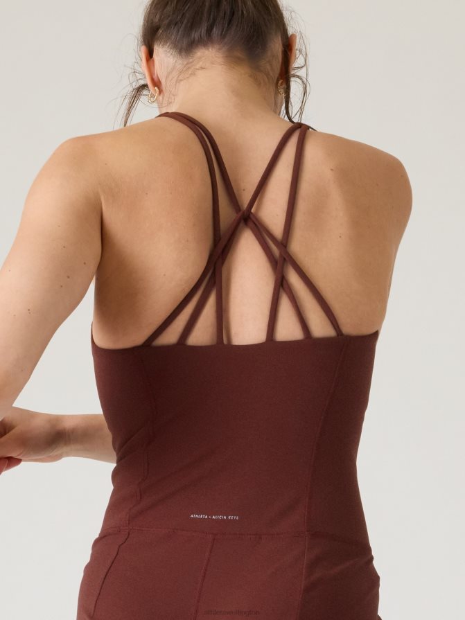 Athleta Women Dark Cherrywood Keys Transcend Bodysuit TZB4L0783