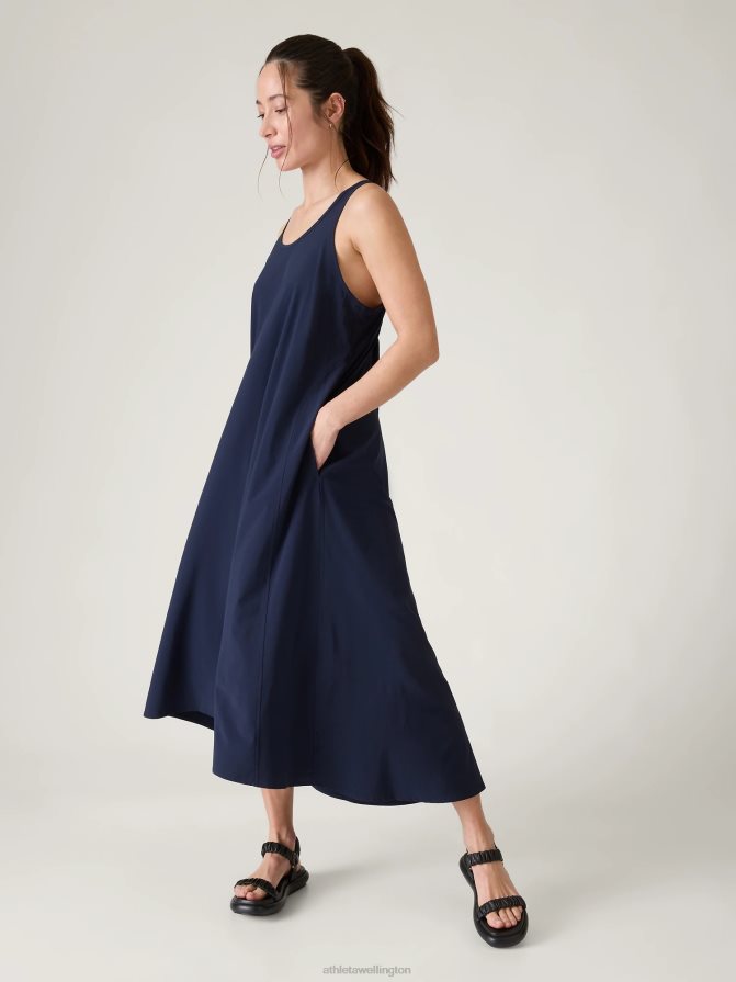 Athleta Women Navy Presidio Traveler Maxi Dress TZB4L0742