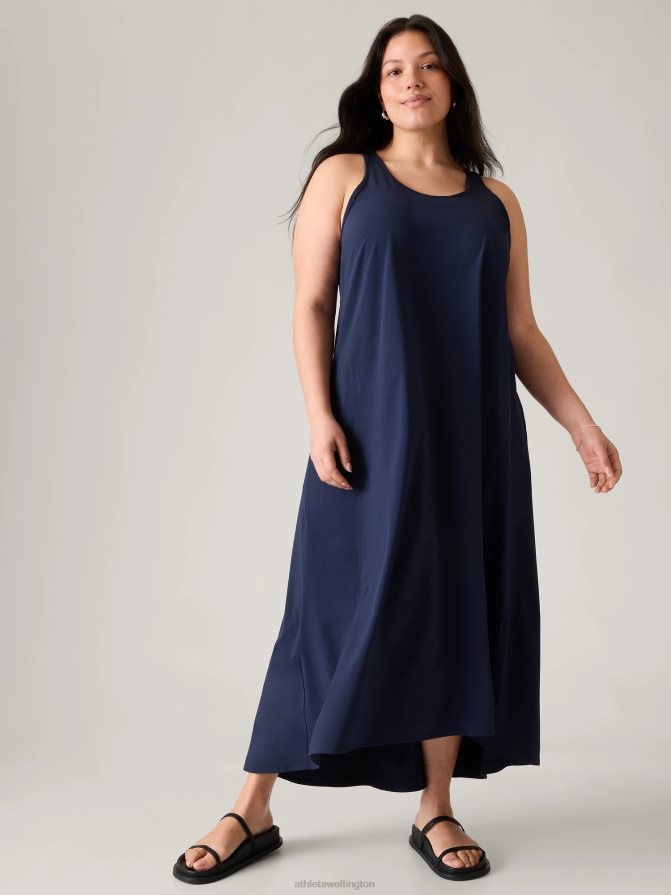 Athleta Women Navy Presidio Traveler Maxi Dress TZB4L0742