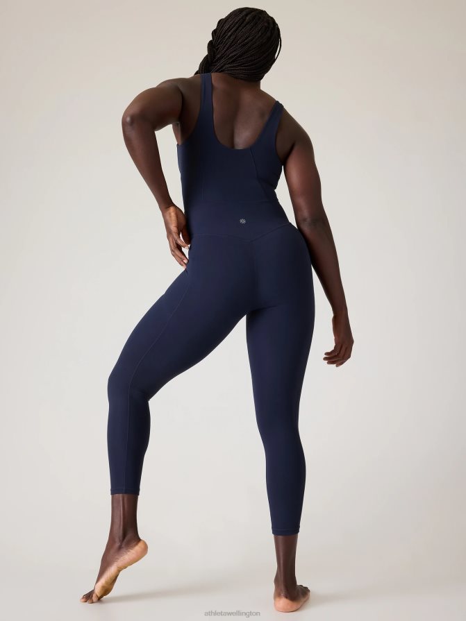 Athleta Women Navy Salutation 7/8 Bodysuit TZB4L0776