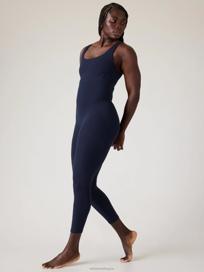 Athleta Women Navy Salutation 7/8 Bodysuit TZB4L0776