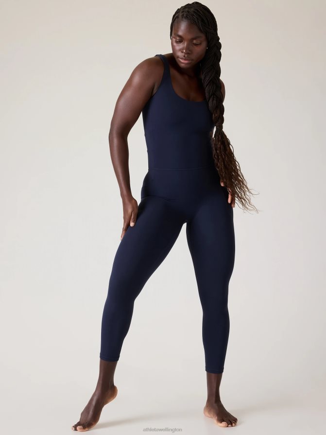 Athleta Women Navy Salutation 7/8 Bodysuit TZB4L0776