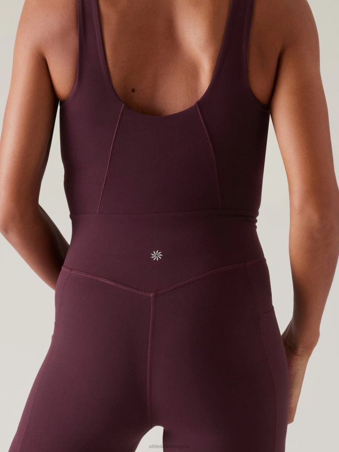 Athleta Women Spiced Cabernet Salutation 7/8 Bodysuit TZB4L0781