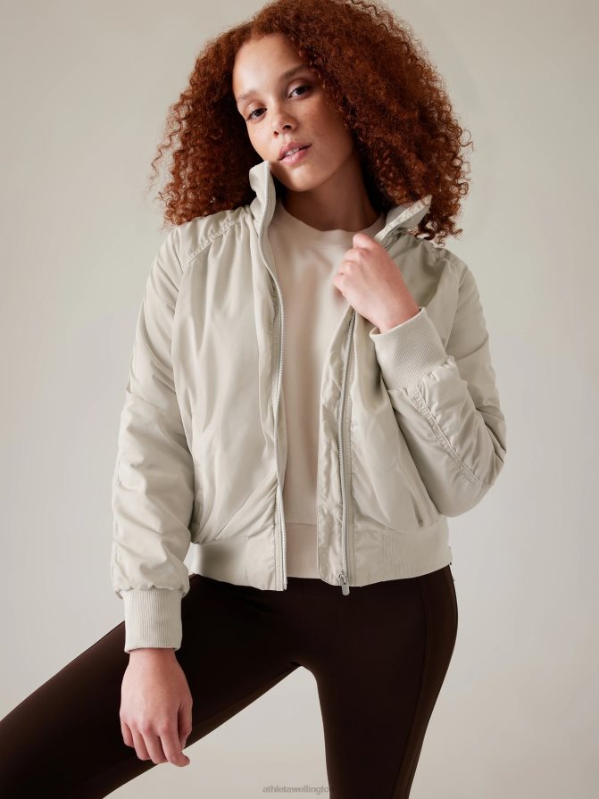 Athleta Women Abalone Grey Jetset Bomber TZB4L0549