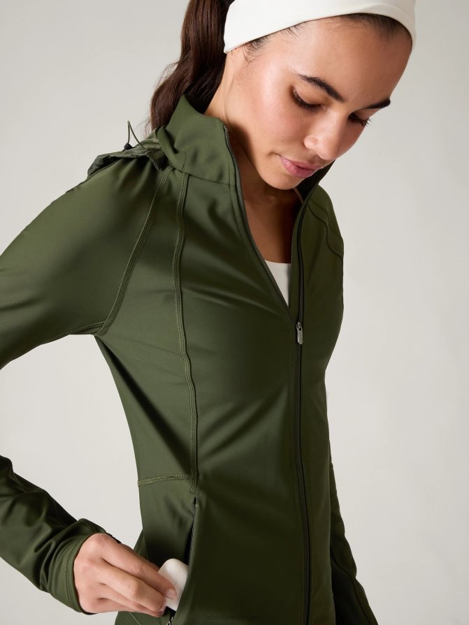 Athleta Women Aspen Olive Interval Jacket TZB4L0329