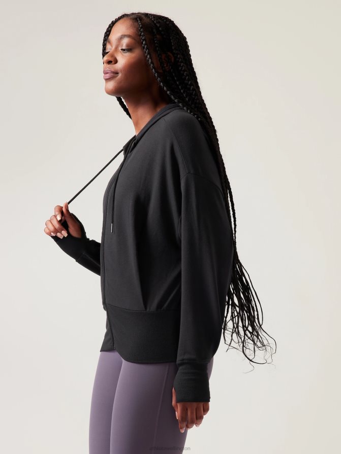 Athleta Women Black Balance Sweatshirt TZB4L0297