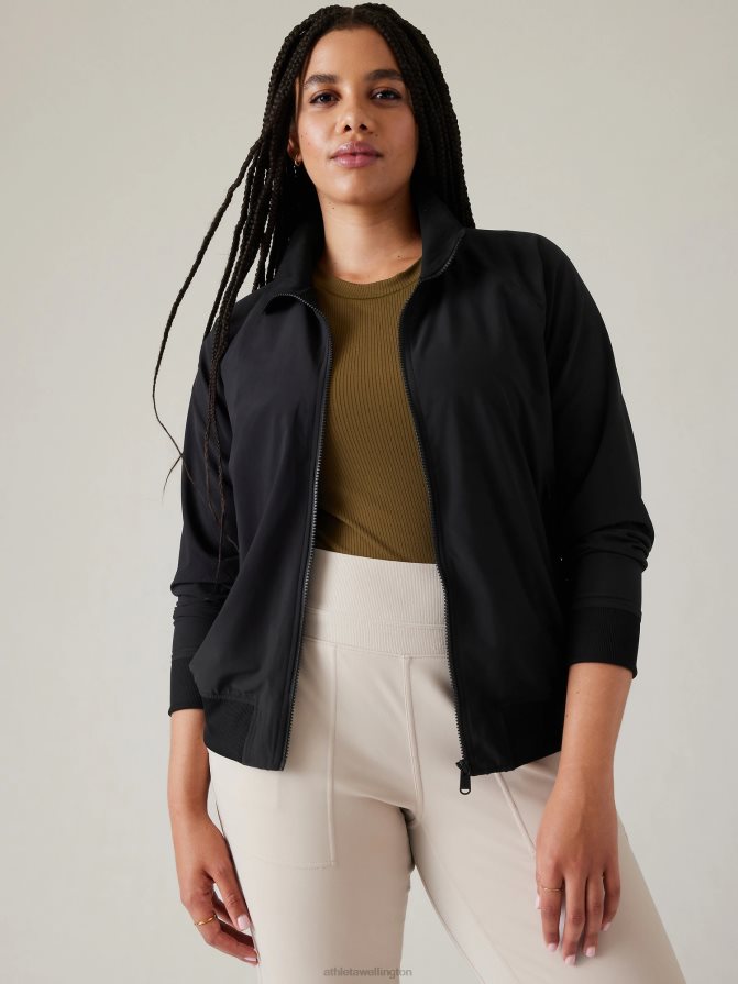 Athleta Women Black Brooklyn Bomber Jacket TZB4L0582